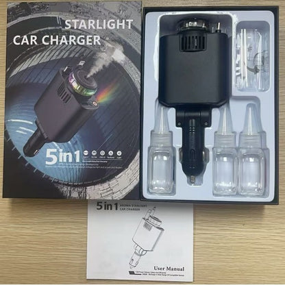 5-in-1 Car Charger StarNight – Star Projector + Aromatherapy + 45W Fast Charge